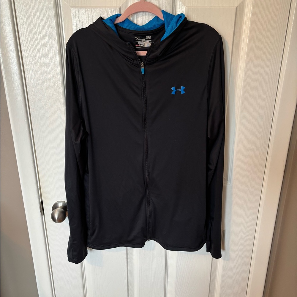 Under Armour Black and Blue Zip-Up Hoodie